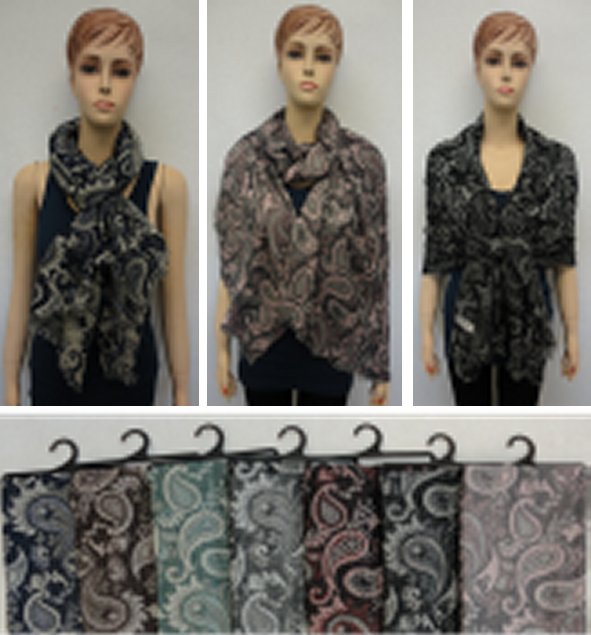 PASHMINA with Fringe [Paisley]